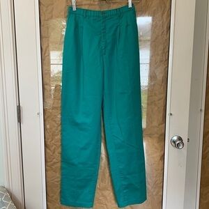 Levi’s Sportswear Vintage Green Button Zipper Pleated Mom Pocket Khaki Pants 13”